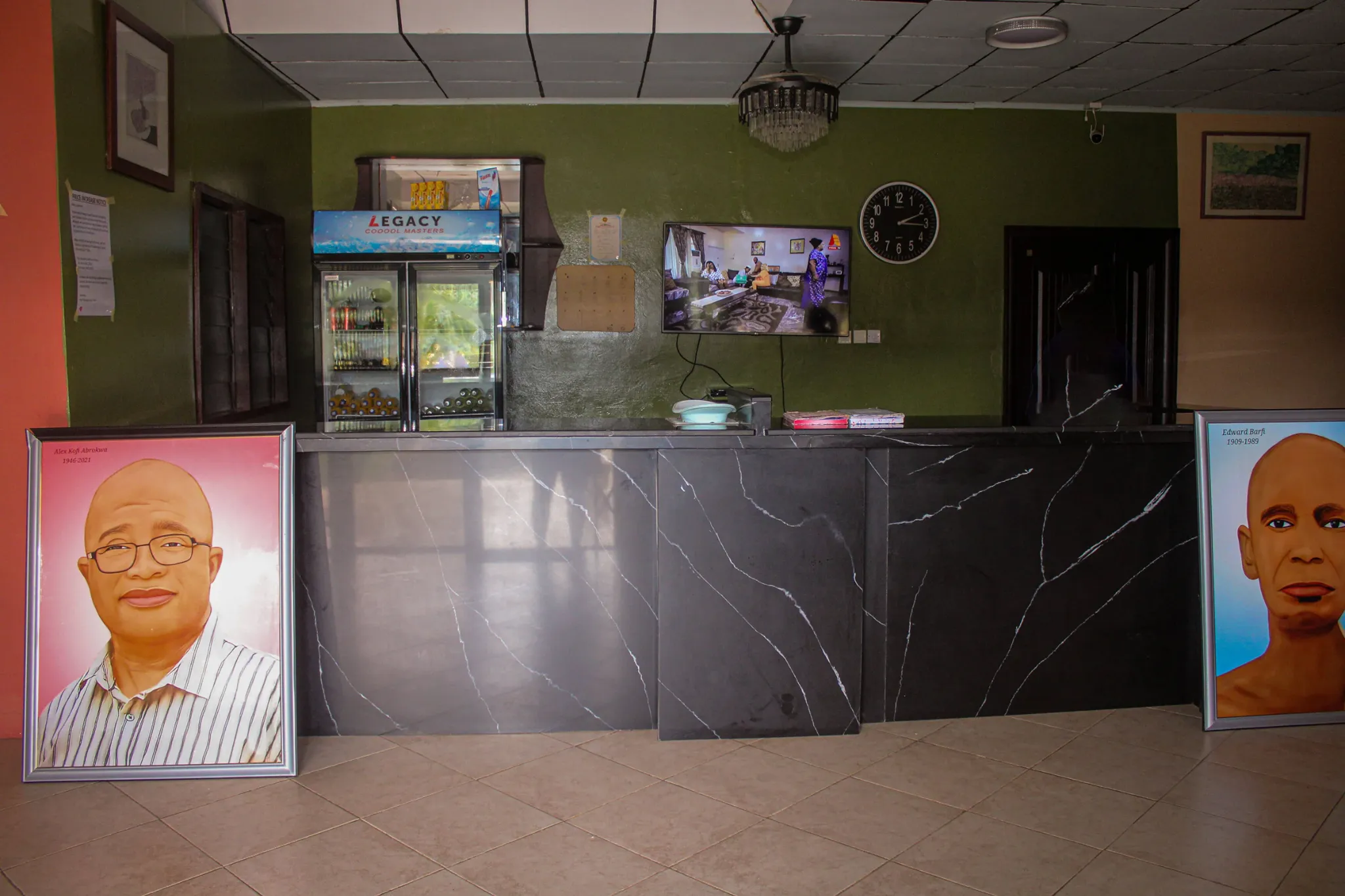 Front desk at Edward Barfi Memorial Guest Quarters