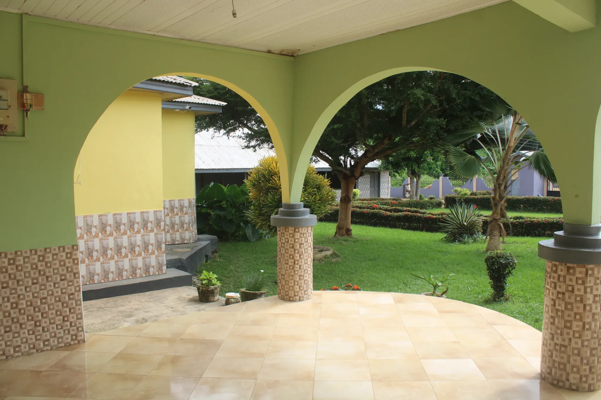 Garden viewed through the guest quarters veranda